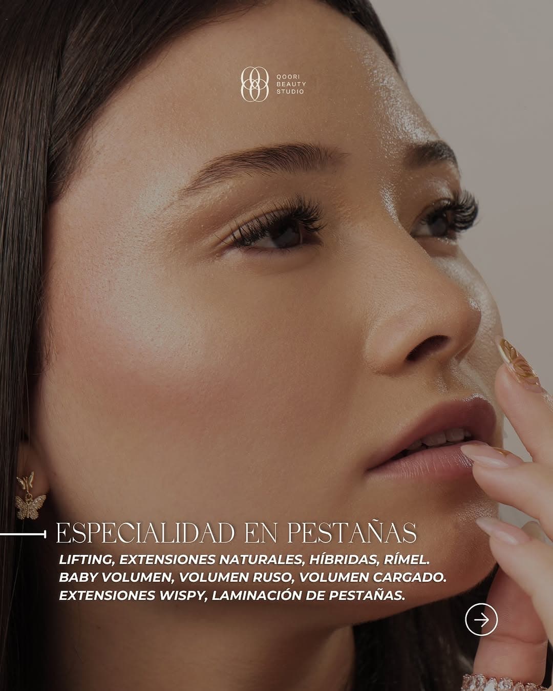 Extensiones de pestañas en Qoori Beauty Studio